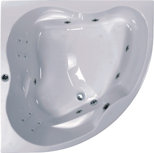 Larger image of Aquaestil Newa Large Corner Whirlpool Bath. 14 Jets. 1500x1500mm.