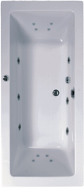 Larger image of Aquaestil Plane Double Ended Whirlpool Bath. 14 Jets. 1700x700mm.