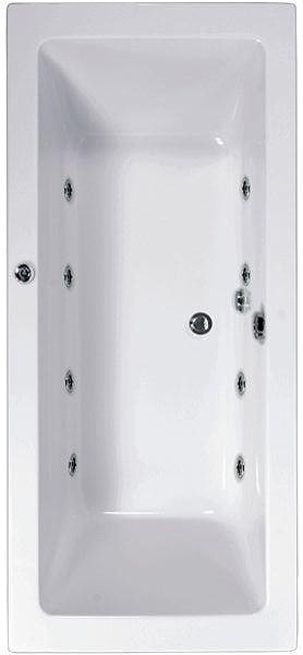 Larger image of Aquaestil Plane Double Ended Whirlpool Bath. 8 Jets. 1700x750mm.