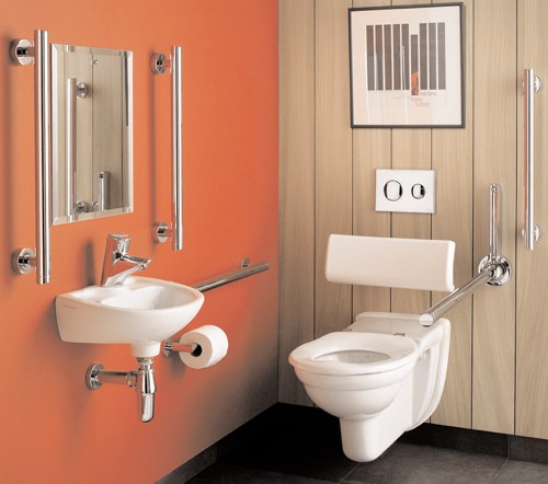 Example image of Doc M Armitage Shanks Contemporary Pack, Wall Hung Set With Steel Rails.