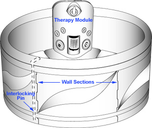 Technical image of Hot Tub Voyager spa hot tub. 4-6 person + free steps & starter kit.