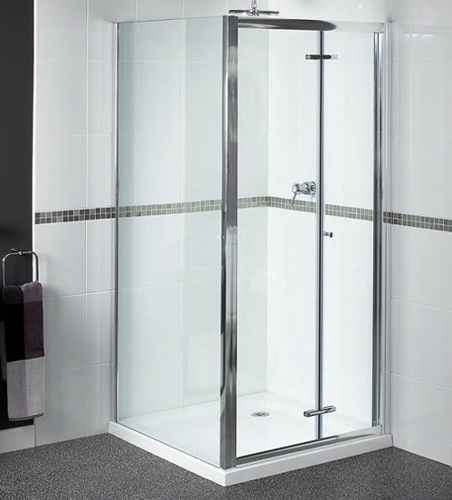 Larger image of Waterlux Shower Enclosure With 760mm Bi-Fold Door. 760x900mm.