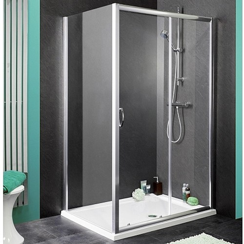 Larger image of Waterlux Shower Enclosure With 1000mm Sliding Door. 1000x760mm.