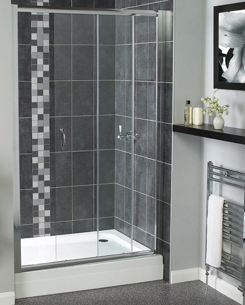 Larger image of Waterlux Sliding Shower Door. 1100mm.