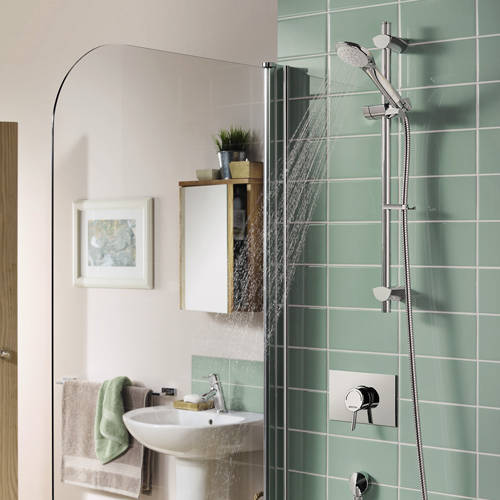 Example image of Bristan Acute Concealed Thermostatic Shower Valve With Slide Rail Kit (Chrome).