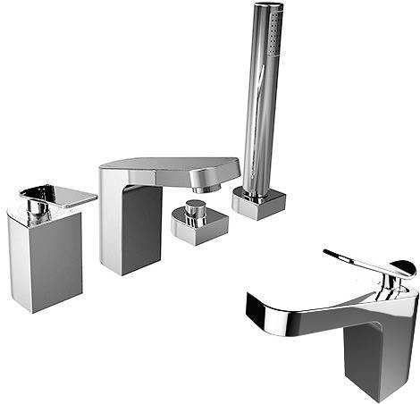 Larger image of Bristan Alp Mono Basin & 4 Hole Bath Shower Mixer Tap Pack (Chrome).