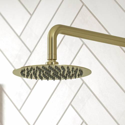 Example image of Bristan Apelo Thermostatic Shower Pack With Slide Rail Kit (Brushed Brass).