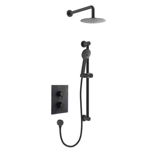 Example image of Bristan Apelo Thermostatic Shower Pack With Slide Rail Kit (Matt Black).