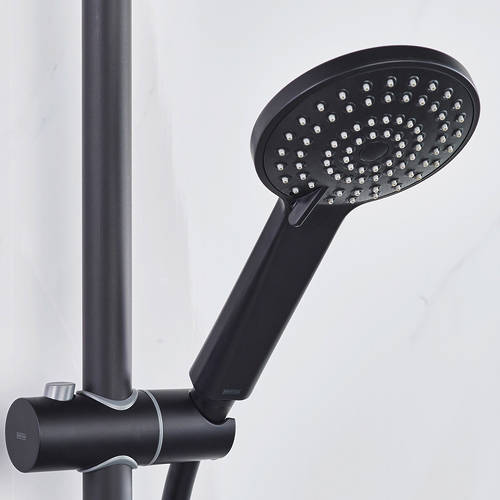 Example image of Bristan Apelo Thermostatic Shower Pack With Slide Rail Kit (Matt Black).