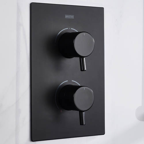 Example image of Bristan Apelo Thermostatic Shower Pack With Slide Rail Kit (Matt Black).