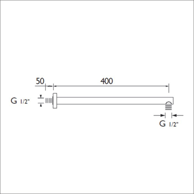 Technical image of Bristan Accessories Wall Mounted Round Shower Arm 430mm (Chrome).