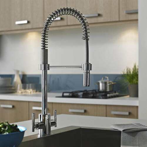 Example image of Bristan Kitchen Artisan Mixer Kitchen Tap With Pull Out Spray (Chrome).