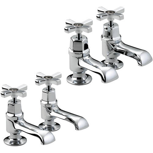 Larger image of Bristan Art Deco Basin & Bath Taps Pack With Ceramic Disc Valves.