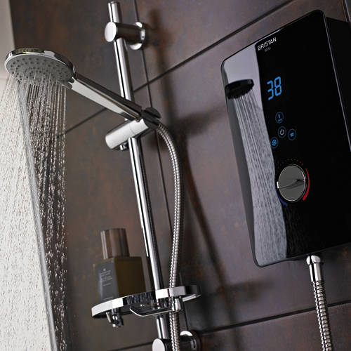 Example image of Bristan Bliss Electric Shower With Digital Display 8.5kW (Gloss Black).
