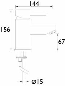 Technical image of Bristan Blitz Mono Bath Filler Tap (Chrome).