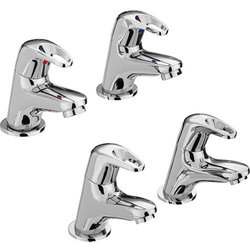 Larger image of Bristan Cadet Basin & Bath Taps Pack (Pairs, Chrome).