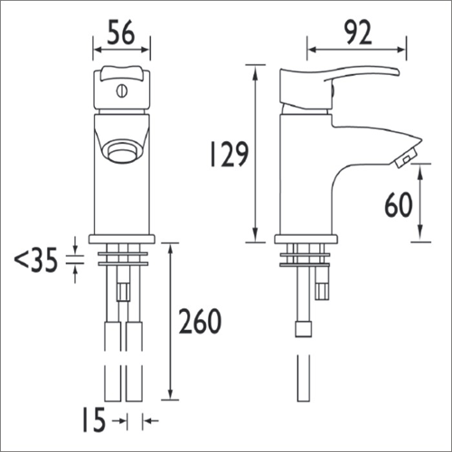 Technical image of Bristan Capri Basin & Bidet Tap Pack With Wastes (Chrome).