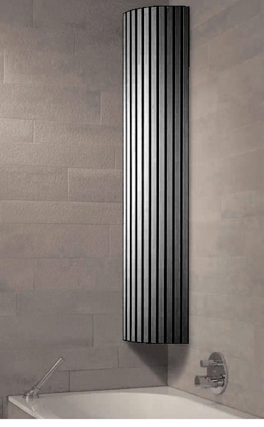 Example image of Bristan Heating Carre 90 Corner Bathroom Radiator (Aluminium). 298x1800mm.