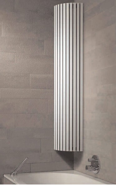Example image of Bristan Heating Carre 90 Corner Bathroom Radiator (White). 298x1800mm.