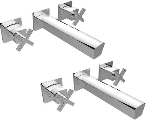 Larger image of Bristan Casino Wall Mounted Basin & Bath Filler Tap Pack (Chrome).
