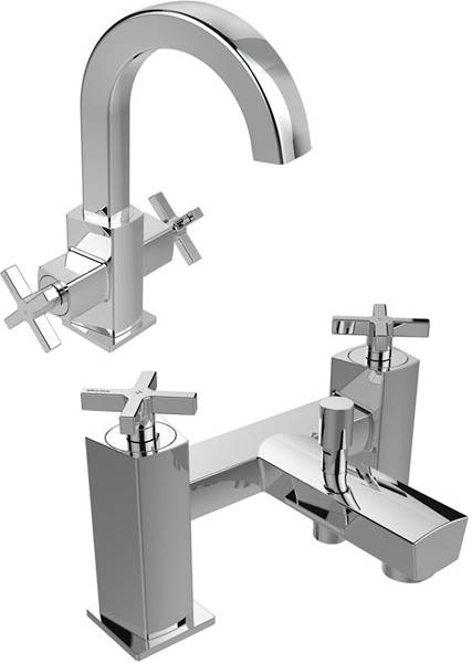 Larger image of Bristan Casino Basin & Bath Shower Mixer Taps Pack (Chrome).