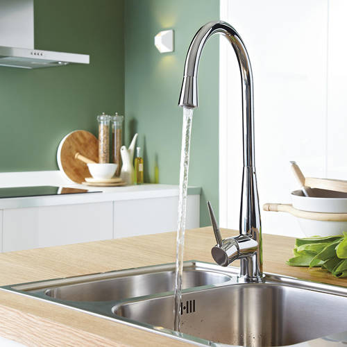 Example image of Bristan Kitchen Champagne Easy Fit Mixer Kitchen Tap (Chrome).