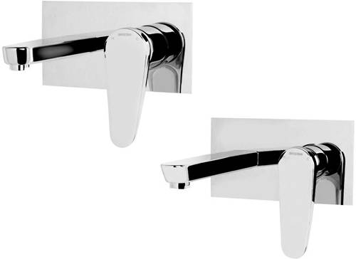 Larger image of Bristan Claret Wall Mounted Basin & Bath Filler Tap Pack (Chrome).