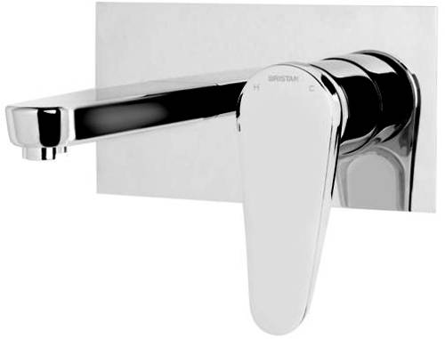 Example image of Bristan Claret Wall Mounted Basin & Bath Shower Mixer Tap Pack.