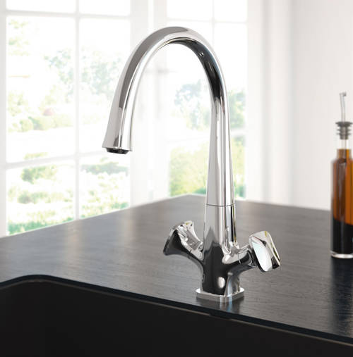 Example image of Bristan Kitchen Caramel Easy Fit Mixer Kitchen Tap (Chrome).