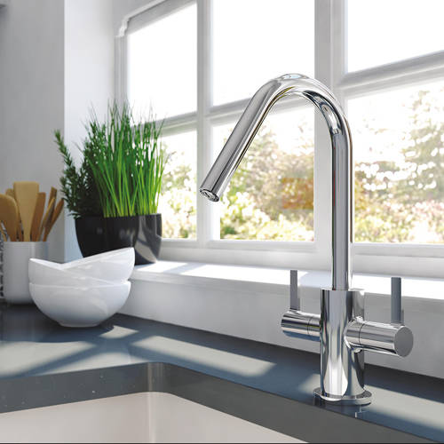 Example image of Bristan Kitchen Easy Fit Cashew Mixer Kitchen Tap (TAP ONLY, Chrome).