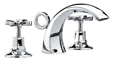 Larger image of Bristan Art Deco 3 Hole Basin Mixer Tap With Pop Up Waste (Chrome).