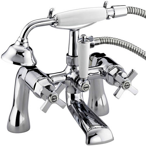 Larger image of Bristan Art Deco Bath Shower Mixer Tap With Ceramic Valves (Chrome).