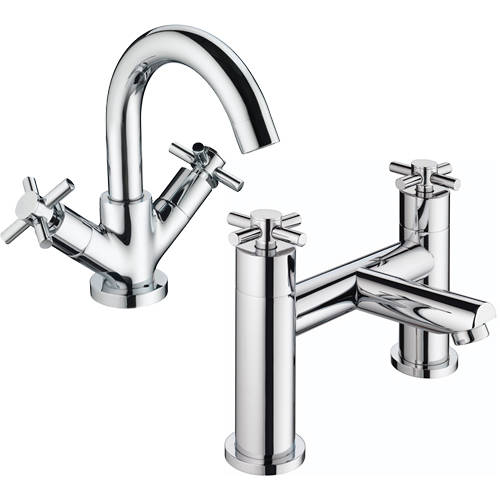 Larger image of Bristan Decade Basin & Bath Filler Tap Pack (Chrome).