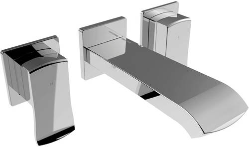 Example image of Bristan Descent Wall Mounted Basin & Bath Filler Tap Pack (Chrome).