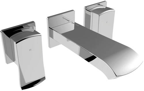 Example image of Bristan Descent Wall Mounted Basin & Bath Filler Tap Pack (Chrome).