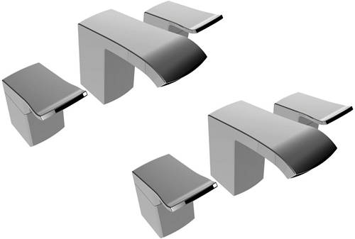 Larger image of Bristan Descent 3 Hole Basin & Bath Filler Tap Pack (Chrome).