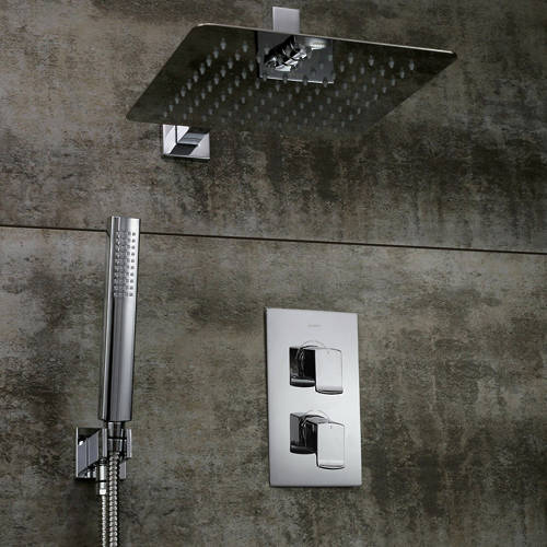 Larger image of Bristan Descent Shower Pack With Arm, Square Head & Handset (Chrome).