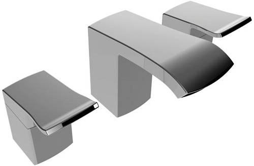 Larger image of Bristan Descent 3 Hole Basin Mixer Tap (Chrome).