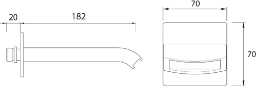 Technical image of Bristan Descent Bath Spout (Chrome).