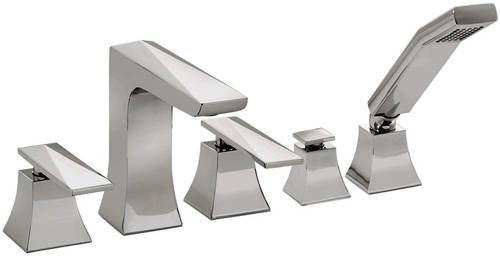 Example image of Bristan Ebony Basin & 5 Hole Bath Shower Mixer Tap Pack (Chrome).