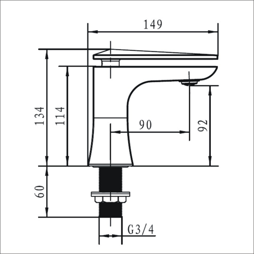 Technical image of Bristan Ebony Bath Taps (Pair, Chrome).