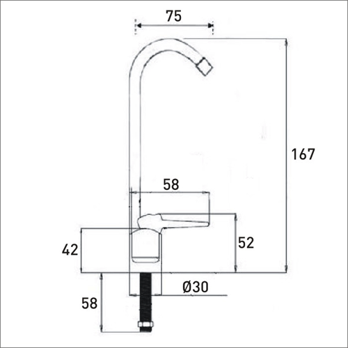 Technical image of Bristan Empura Water Filter Kitchen Tap Kit 6" (Chrome).