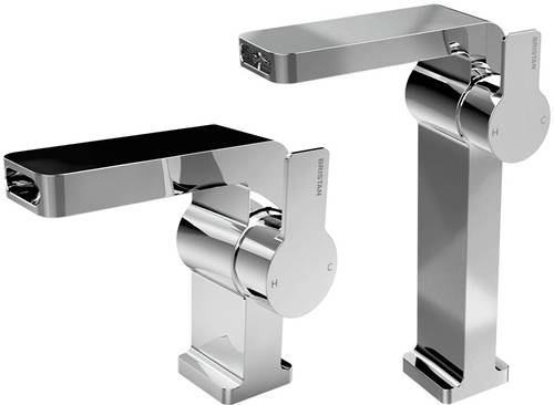 Larger image of Bristan Exodus Waterfall Tall Basin & 1 Hole Bath Filler Tap Pack.