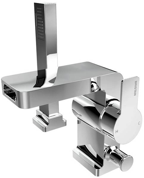 Example image of Bristan Exodus Waterfall Tall Basin & 2 Hole Bath Shower Mixer Tap Pack.