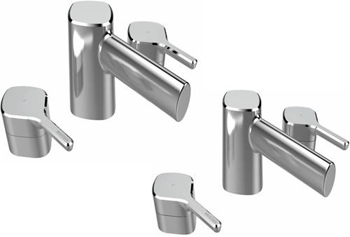 Larger image of Bristan Flute 3 Hole Basin & Bath Filler Tap Pack (Chrome).