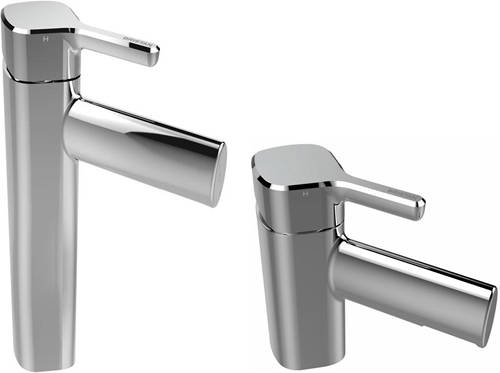 Larger image of Bristan Flute Tall Mono Basin Mixer & 1 Hole Bath Filler Tap Pack (Chrome).