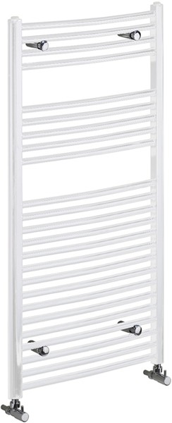 Larger image of Bristan Heating Gina Curved Bathroom Radiator (White). 600x700mm.