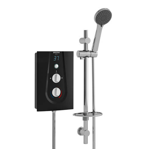 Larger image of Bristan Glee Electric Shower With Digital Display 10.5kW (Black).