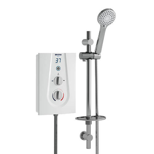Larger image of Bristan Glee Electric Shower With Digital Display 10.5kW (White).