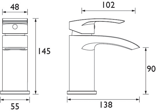 Technical image of Bristan Glide Basin & Bath Shower Mixer Tap Pack (Chrome).